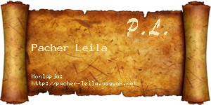 Pacher Leila névjegykártya